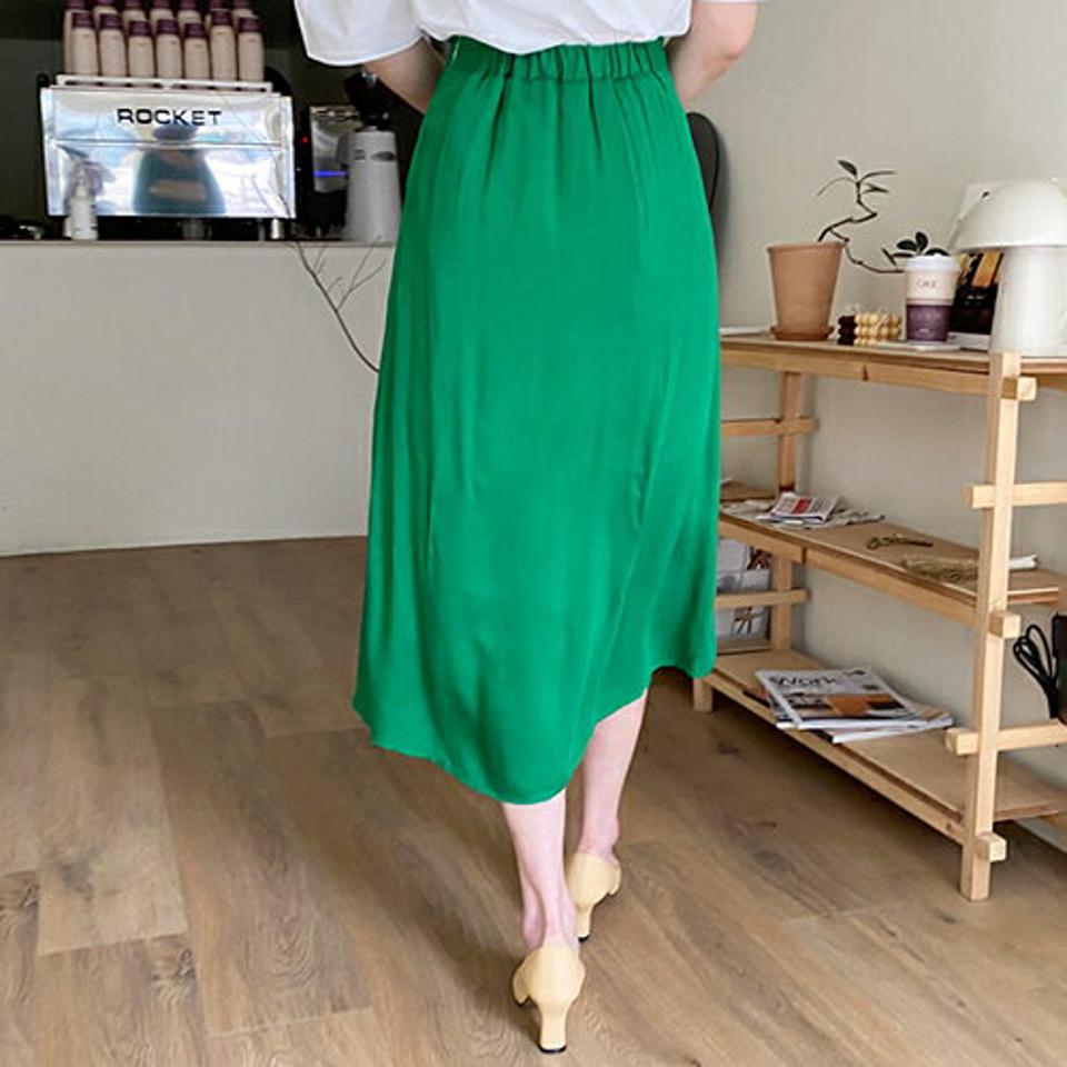 レーヨンフレアスカート・全5色・t63449 レディース 【sk】【韓国 ファッション ボトムス スカート ロング ロングスカート レーヨン フレア 無地 ベーシック 体型カバー 細身 カジュアル 夏 春】