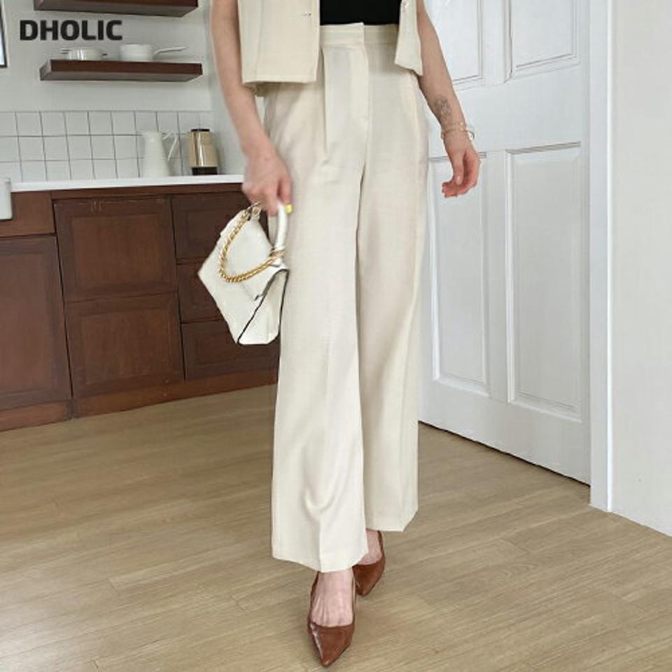 ハウンドトゥーススラックス・全2色・t63447 レディース 【pt】 韓国 ファッション ボトムス ロング ロングパンツ スラックス ワイドスラックス ハウンドトゥース 美脚 体型カーバー 10分丈 十分丈 夏 春