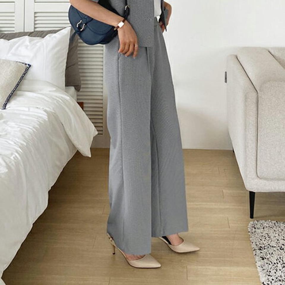 ハウンドトゥーススラックス・全2色・t63447 レディース 【pt】 韓国 ファッション ボトムス ロング ロングパンツ スラックス ワイドスラックス ハウンドトゥース 美脚 体型カーバー 10分丈 十分丈 夏 春