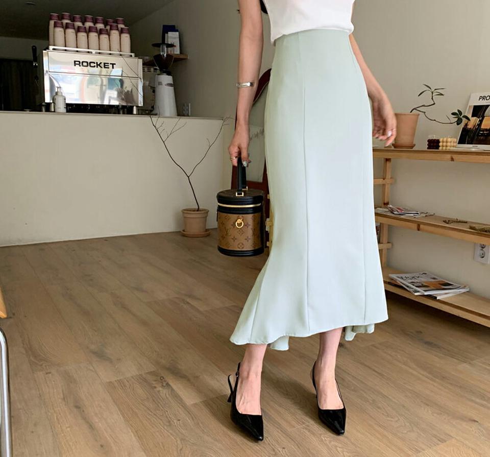 マーメイドシルキースカート・全4色・t63451 レディース 【sk】 韓国 ファッション ボトムス スカート ロング ロングスカート シルキー マーメイド 体型カバー 細身 カジュアル ベーシック フェミニン 夏 春