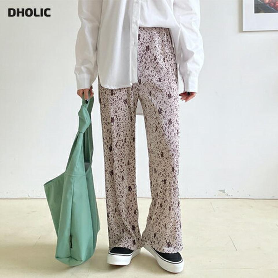 プリーツフローラルパンツ・全3色・t63875 レディース 【pt】 韓国 ファッション ボトムス パンツ ロング ロングパンツ 花柄 フラワー パターン フローラル プリーツパンツ 体型カーバー 10分丈 十分丈 カジュアル デイリー 春 夏 NIJU