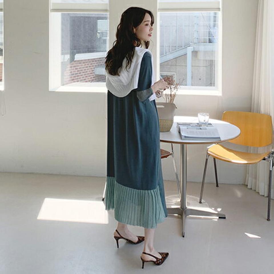 グリッターポイントニットワンピース・全4色・b68028 レディース 【ops】【ワンピース ロング ロングワンピース グリッター ラメ ニット 七分丈 七分袖 7分丈 7分袖 カジュアル 大人 きれいめ 春 夏 韓国 ファッション】【ハイホリHIHOLLI】