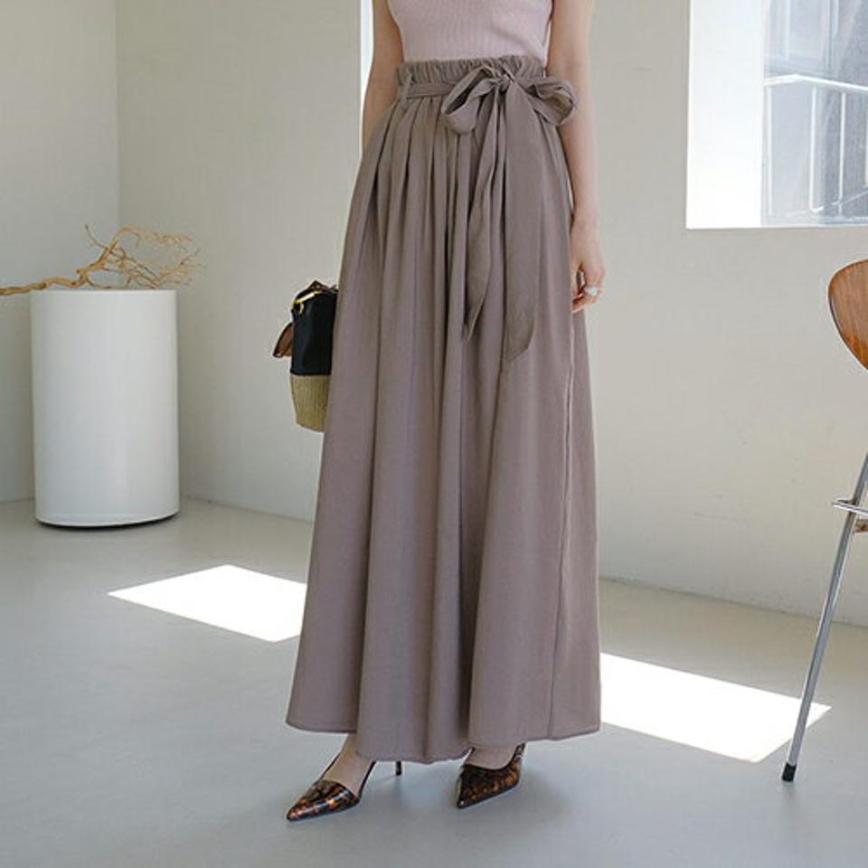 ストラップ付ギャザーパンツ・全3色・t68032 レディース 【pt】【パンツ ズボン ロングパンツ ギャザー ワイド ストラップ 単色 無地 シンプル カジュアル ラフ 大人 ウエストゴム ハイウエスト 春 秋 韓国 ファッション】【ハイホリHIHOLLI】