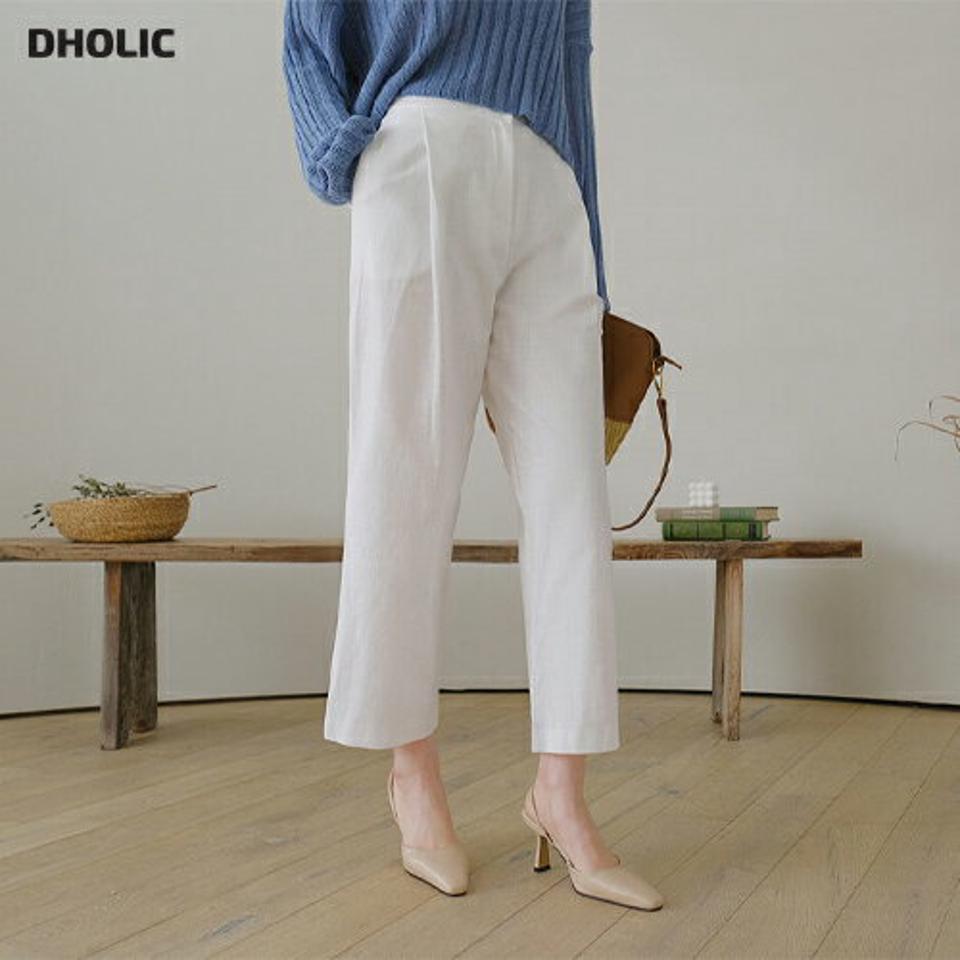 コットンストレートタックパンツ・全4色・t68077 レディース 【pt】【パンツ ズボン ロングパンツ ストレート コットン 単色 無地 シンプル　ベーシック カジュアル 大人 春 秋 韓国 ファッション】【ハイホリHIHOLLI】