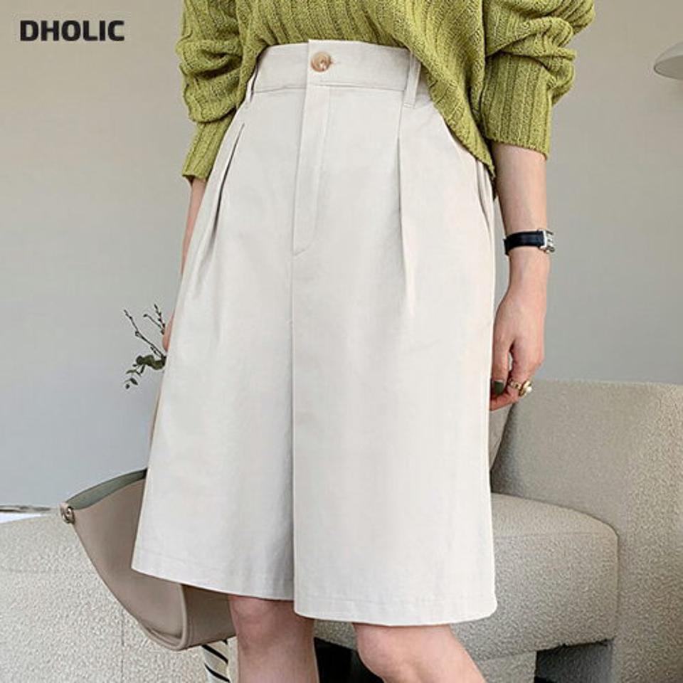 Aラインコットンハーフ・全3色・t68036 レディース 【pt】【パンツ ズボン 半ズボン ハーフパンツ コットン Aライン 単色 無地 シンプル ベーシック カジュアル ラフ 大人 春 夏 秋 韓国 ファッション】【ハイホリHIHOLLI】