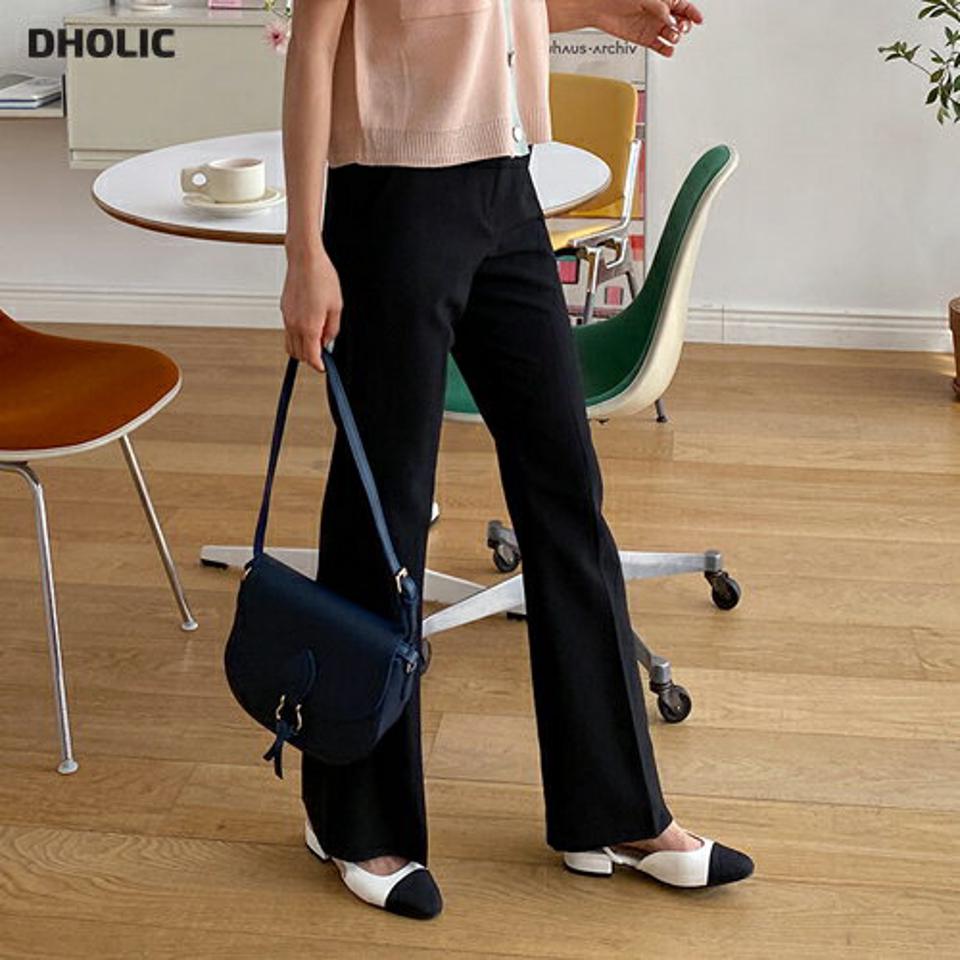 フレアスリムスラックスパンツ・全2色・t57275 レディース 【pt】 韓国 ファッション ボトムス ロング ロングパンツ スラックス スリム ブーツカット 美脚 10分丈 十分丈 細身 体型カーバー 夏 春