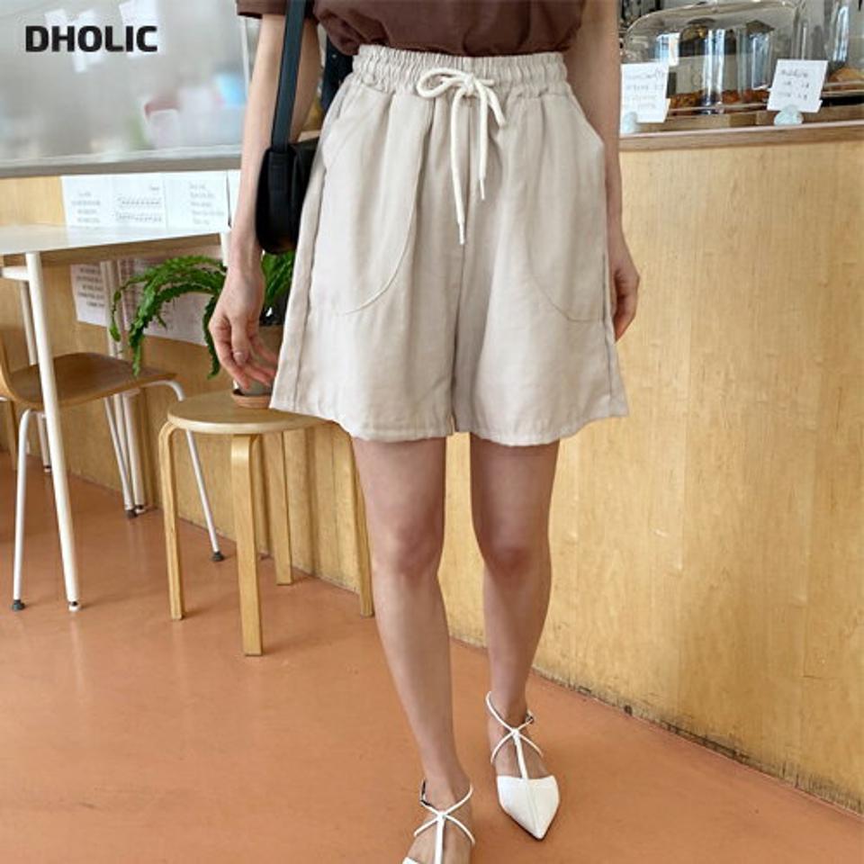 ストレッチウエストショートパンツ・全3色・t57274 レディース 【pt】【韓国 ファッション ボトムス ショート ショートパンツ カジュアル ゴム ストリング ワイド ワイドパンツ 美脚 細身 体型カーバー スリム 夏 春】