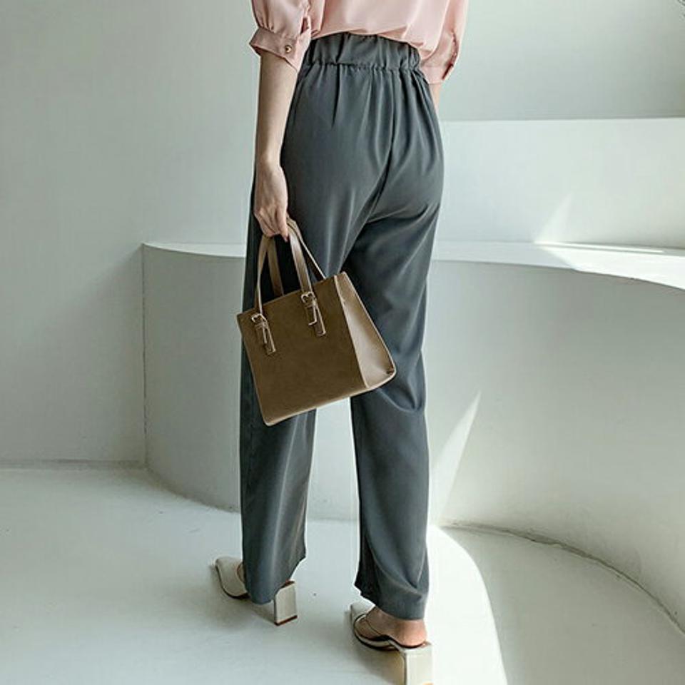 ツータックサイドホックスラックス・全3色・t67997 レディース 【pt】【スラックス パンツ ズボン ロングパンツ 長ズボン タック 単色 無地 シンプル 大人 きれいめ オフィスカジュアル 春 秋 韓国 ファッション】【ハイホリHIHOLLI】