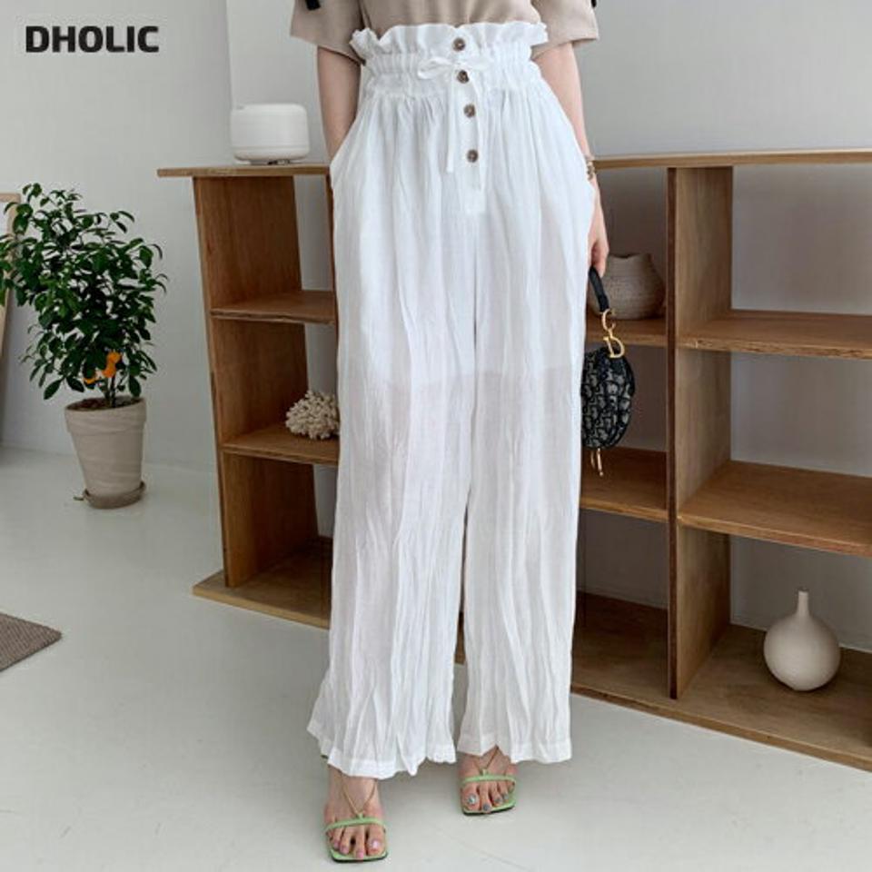 ワイドリンクルドロストパンツ・全3色・t68078 レディース 【pt】【パンツ ズボン ロングパンツ ワイドパンツ リンクル ドロスト 単色 カジュアル ウエストゴム 韓国 ファッション】【ハイホリHIHOLLI】