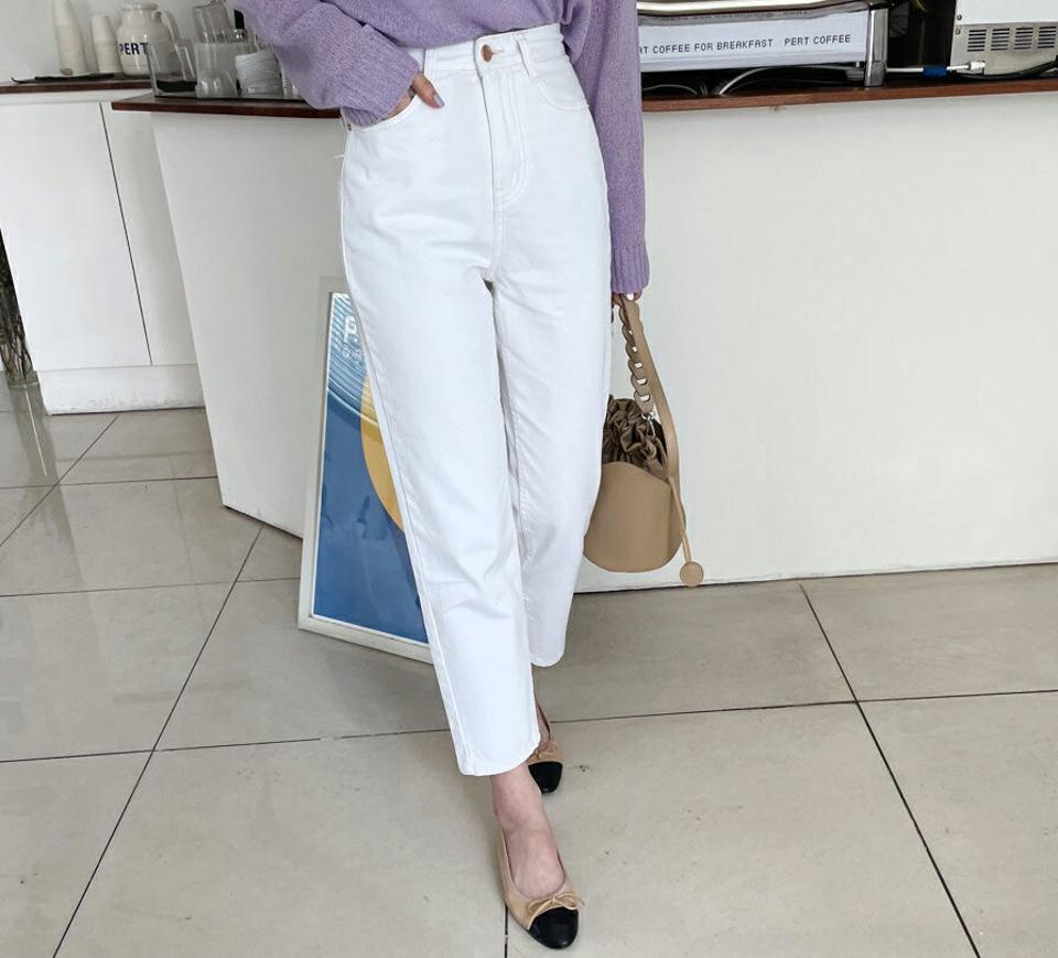 【全品10%OFF】ライトカラーテーパードパンツ・全2色・t65243 レディース 【pt】【韓国 ファッション ボトムス ロング ロングパンツ テーパード 綿素材 足長 ハイウエスト スリム フィット ストレート 美脚 体型カーバー 10分丈 十分丈 夏 春】