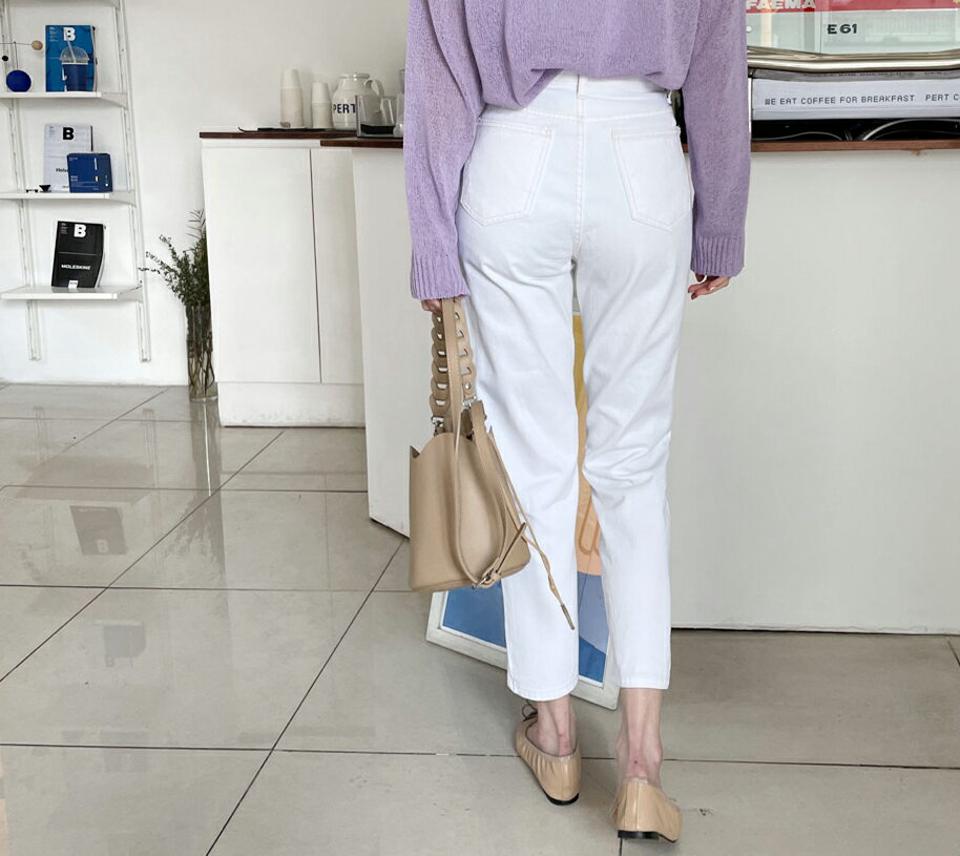 【全品10%OFF】ライトカラーテーパードパンツ・全2色・t65243 レディース 【pt】【韓国 ファッション ボトムス ロング ロングパンツ テーパード 綿素材 足長 ハイウエスト スリム フィット ストレート 美脚 体型カーバー 10分丈 十分丈 夏 春】