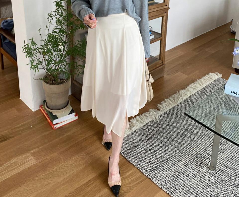 タックフレアスカート・全5色・t65251 レディース 【sk】 韓国 ファッション ボトムス スカート ロング ロングスカート シフォン フレア フェミニン 体型カバー 細身 カジュアル ベーシック 夏 春