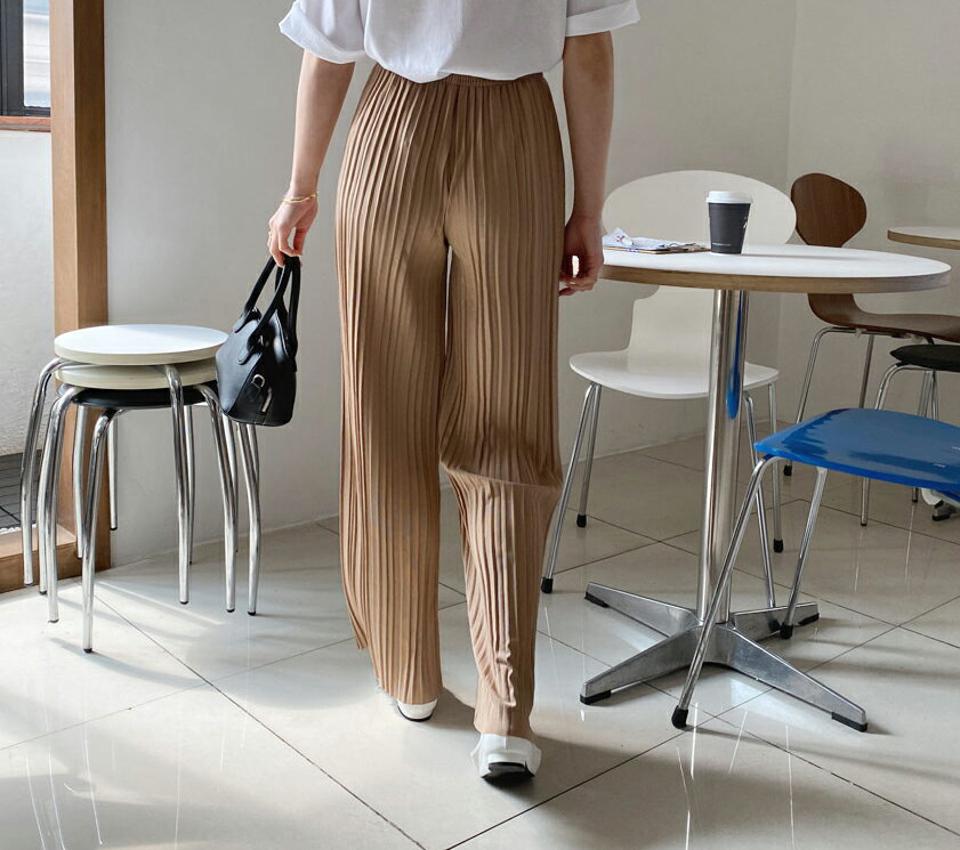 ドロストプリーツパンツ・全4色・t65235 レディース 【pt】【韓国 ファッション ボトムス ロング ロングパンツ プリーツ ストリング フィット やわらかい 美脚 型カーバー 10分丈 十分丈 細身 体型カーバー スリム 夏 春】