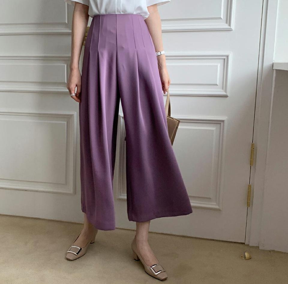 ツータックフレアパンツ・全3色・t68123 レディース 【pt】 パンツ ズボン ロングパンツ タック フレア 単色 無地 シンプル カジュアル 大人 きれいめ 春 秋 韓国 ファッション ハイホリHIHOLLI