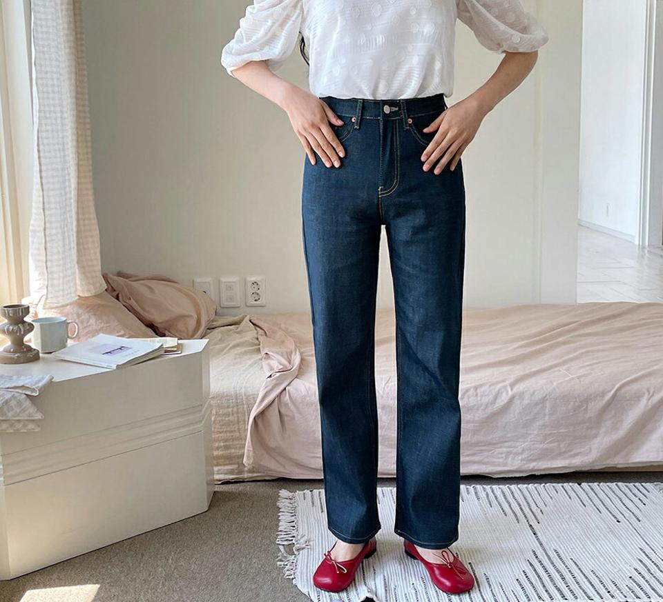 ワイドノンウォッシュデニムパンツ・全1色・t63964 レディース 【pt】 韓国 ファッション ボトムス パンツ ロング ロングパンツ ワイドデニム デニム 美脚 スリム 細身 体型カーバー 10分丈 十分丈 カジュアル 春 夏 NIJU