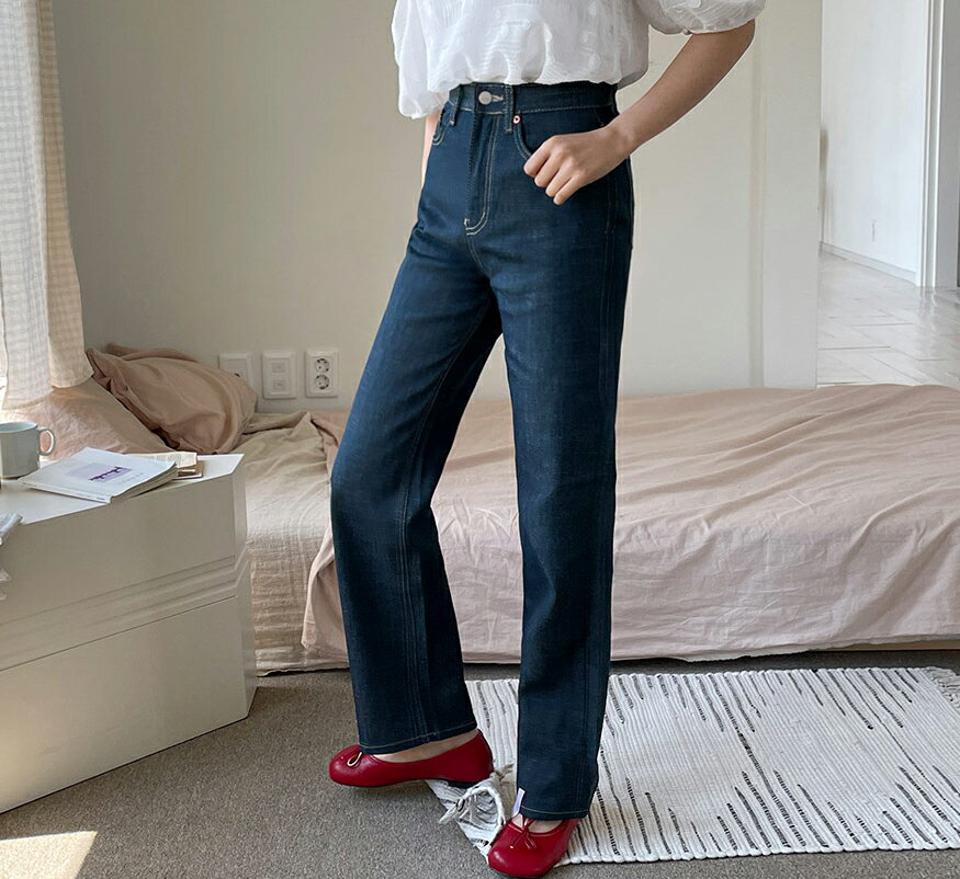 ワイドノンウォッシュデニムパンツ・全1色・t63964 レディース 【pt】 韓国 ファッション ボトムス パンツ ロング ロングパンツ ワイドデニム デニム 美脚 スリム 細身 体型カーバー 10分丈 十分丈 カジュアル 春 夏 NIJU