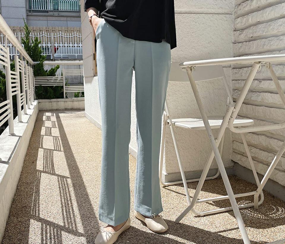 スリットストレートスラックス・全3色・t61931 レディース 【pt】 韓国 ファッション ボトムス ロング ロングパンツ スラックス スリム フィット ストレート 美脚 体型カーバー 10分丈 十分丈 夏 春