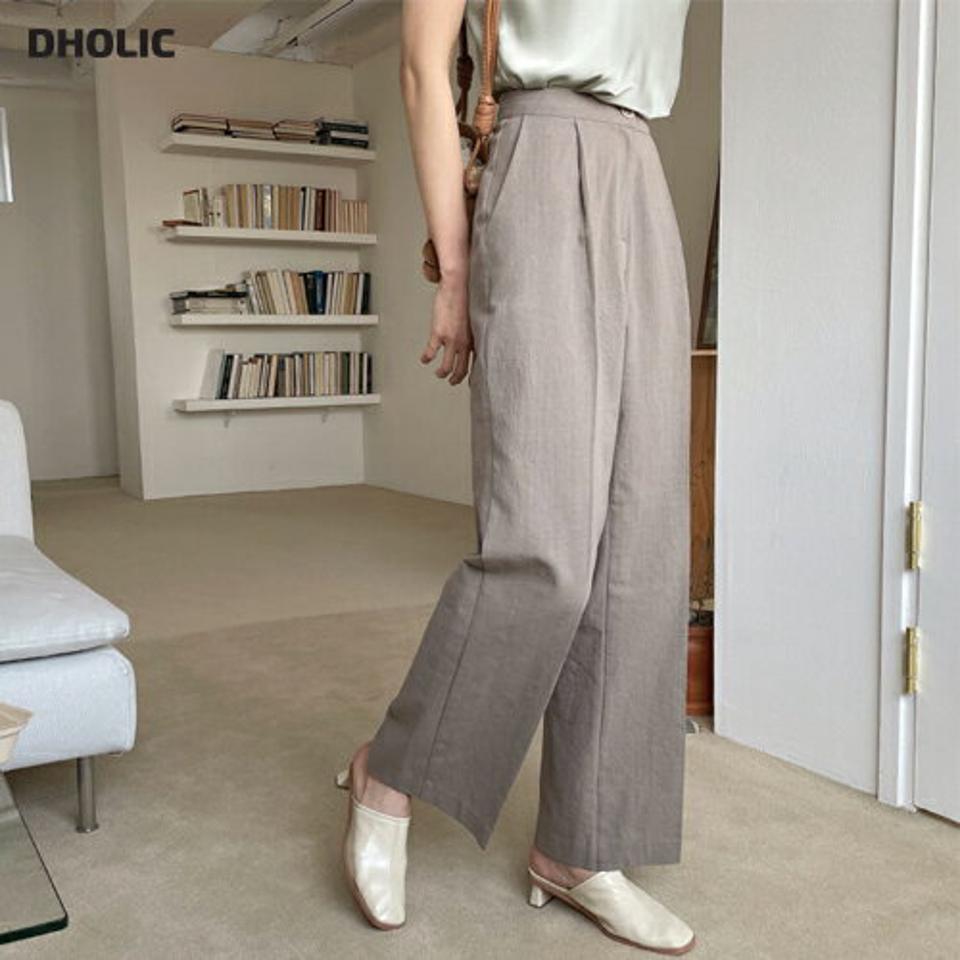 コットンストレートスラックス・全3色・t61926 レディース 【pt】【韓国 ファッション ボトムス ロング ロングパンツ スラックス コットン ストレート ワイド スリム オフィス オフィスカジュアル 美脚 体型カーバー 10分丈 十分丈 夏 春】