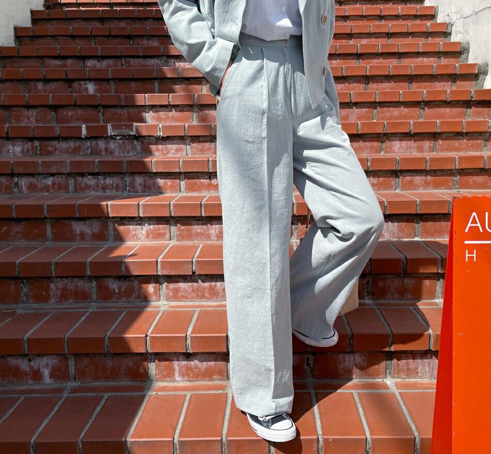 コットンストレートスラックス・全3色・t61926 レディース 【pt】【韓国 ファッション ボトムス ロング ロングパンツ スラックス コットン ストレート ワイド スリム オフィス オフィスカジュアル 美脚 体型カーバー 10分丈 十分丈 夏 春】