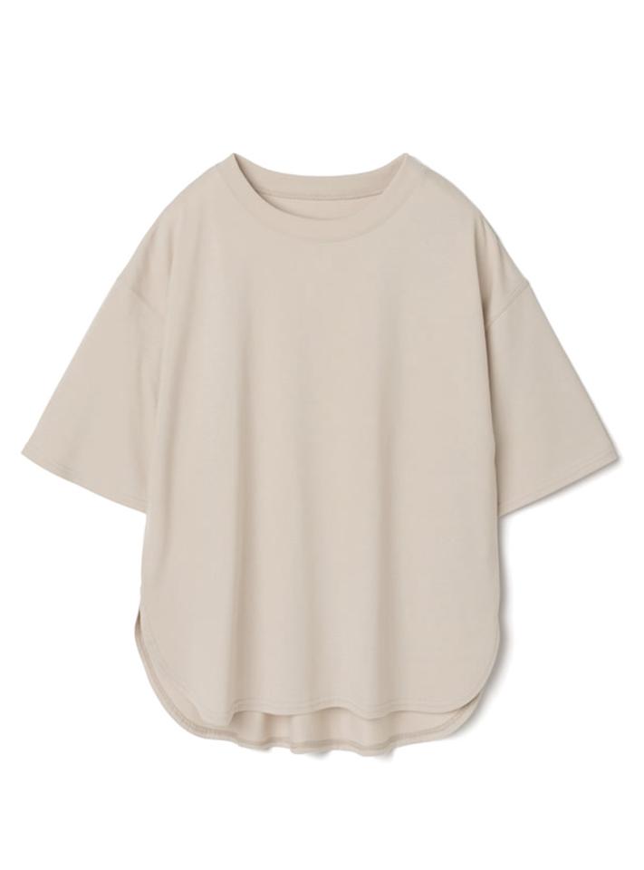 バックロゴラウンドヘムTシャツ
