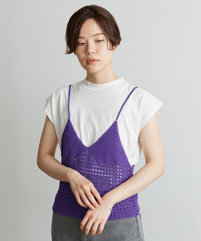 ○Linen手編みかぎ針ニットキャミ（nitca）
