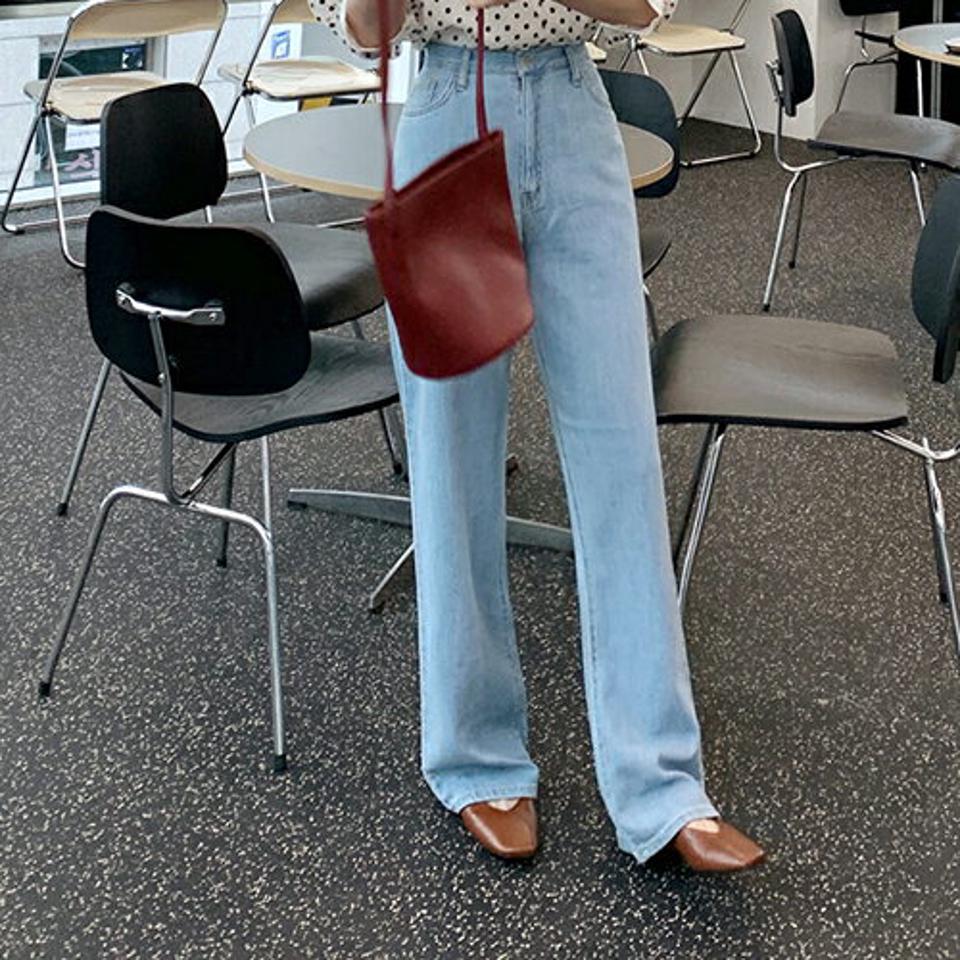 ワイドロングデニムパンツ・全2色・t61963 レディース 【pt】 韓国 ファッション ボトムス ロング ロングパンツ デニムパンツ デニム ワイド ストレート 美脚 10分丈 体型カーバー 細身 ハイウエスト 夏 春