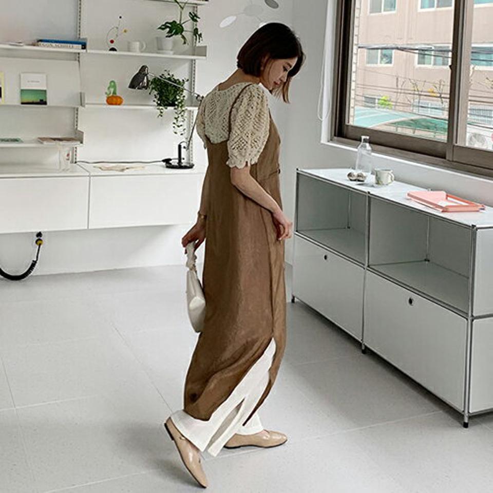 ドロストキャミワンピース・全3色・t61955 レディース 【ops】【韓国 ファッション ワンピース ロング ロングワンピース ノースリーブ スリーブレス ストリング ギャザー ルーズ ゆったり キャミワンピース 体型カバー 細身 夏 春】