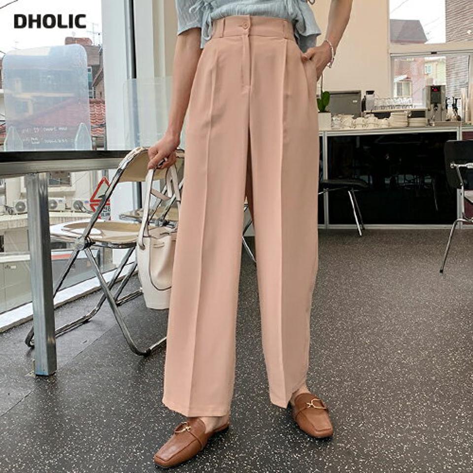 イージーワイドスラックスパンツ・全4色・t61962 レディース 【pt】 韓国 ファッション ボトムス ロング ロングパンツ スラックス ワイド ワイドスラックス ツータック 美脚 10分丈 体型カーバー 細身 ハイウエスト 夏 春