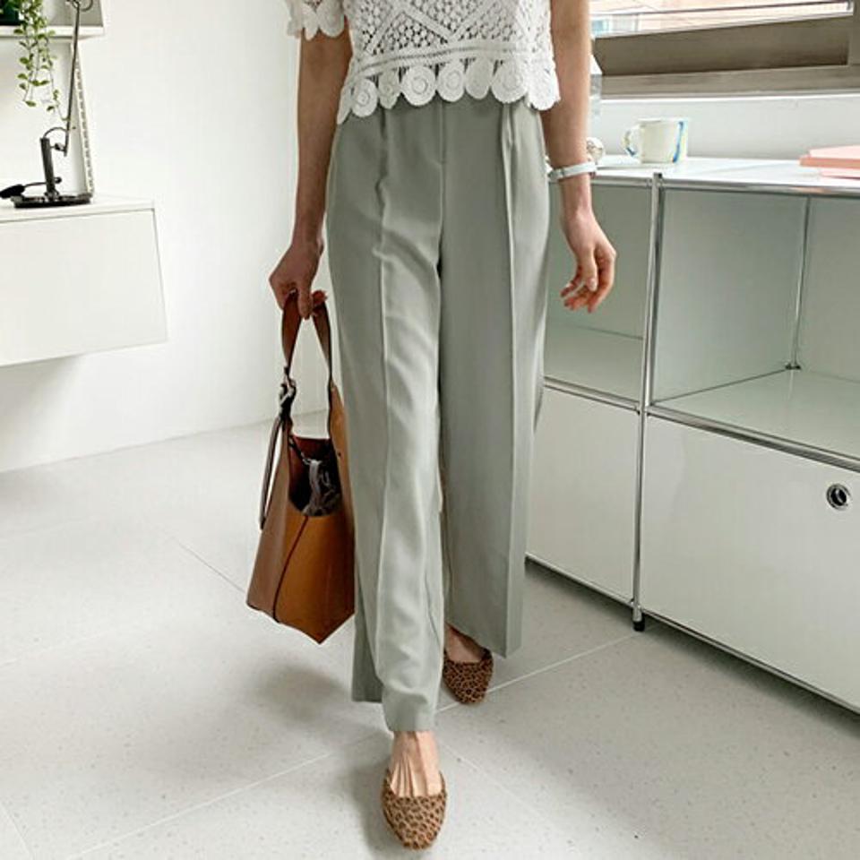 イージーワイドスラックスパンツ・全4色・t61962 レディース 【pt】 韓国 ファッション ボトムス ロング ロングパンツ スラックス ワイド ワイドスラックス ツータック 美脚 10分丈 体型カーバー 細身 ハイウエスト 夏 春