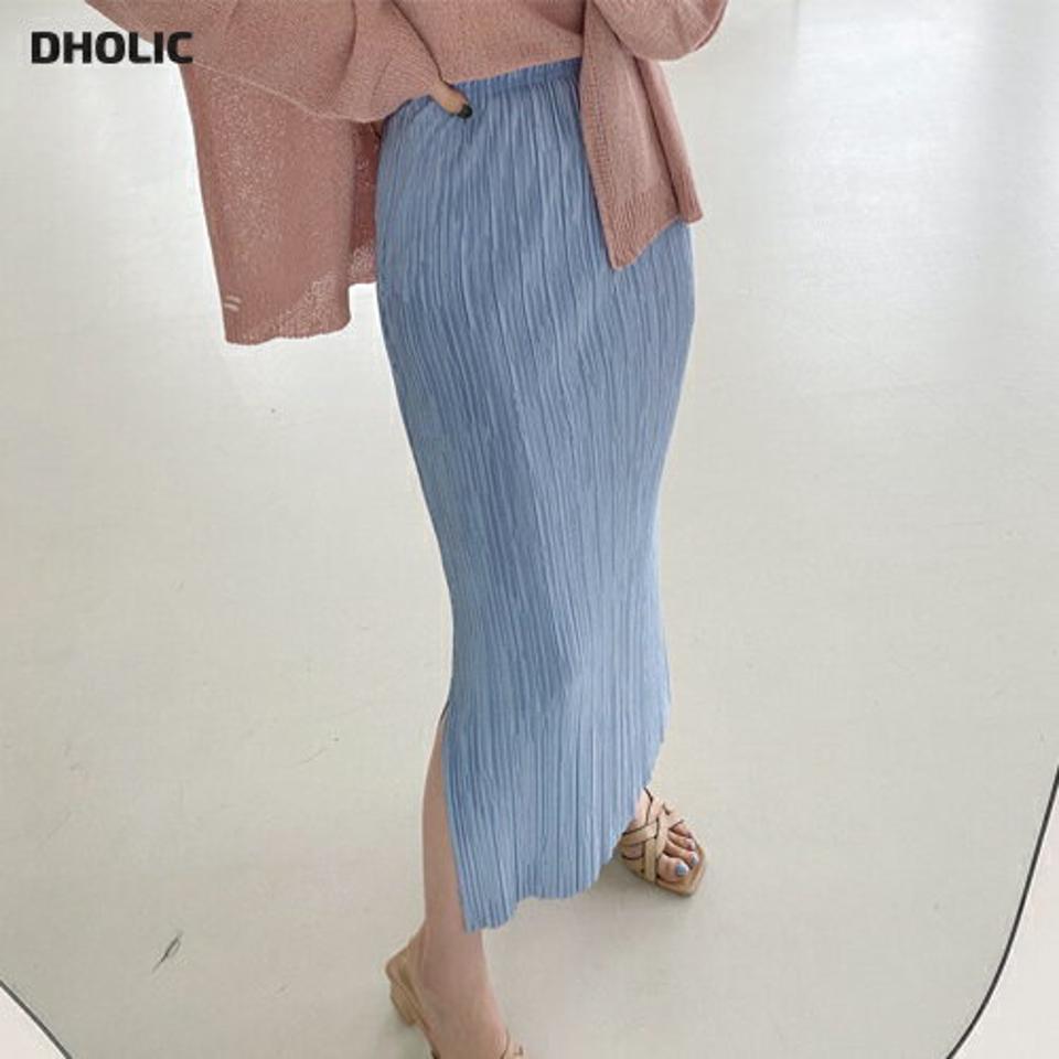 プリーツHラインスカート・全4色・b68143 レディース 【sk】【スカート ロング ロングスカート プリーツ Hライン 上品 シンプル 大人 きれいめ スリット 春 秋 韓国 ファッション】【ハイホリHIHOLLI】