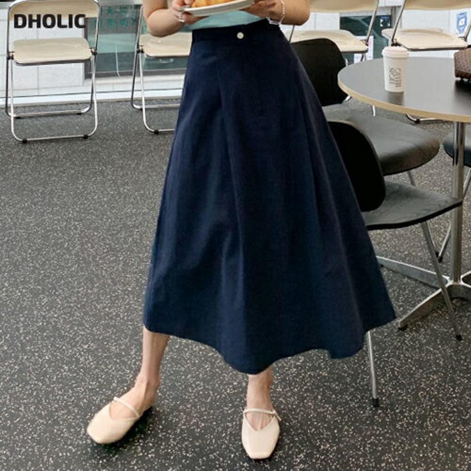 リネン混フレアロングスカート・全3色・t61968 レディース 【sk】【韓国 ファッション ボトムス スカート ロング ロングスカート リネンブレンド ドライ フレア Aライン リネン 無地 フェミニン 体型カバー 細身 カジュアル 上品 夏 春】