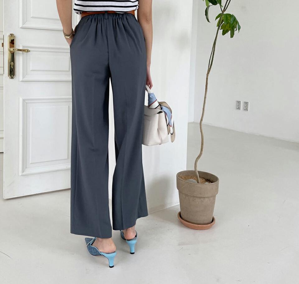 ワイドタックスラックス・全5色・t68099 レディース 【sk】 スラックス パンツ ズボン ロングパンツ ワイド 単色 無地 シンプル ベーシック オフィスカジュアル 大人 春 秋 韓国 ファッション ハイホリHIHOLLI