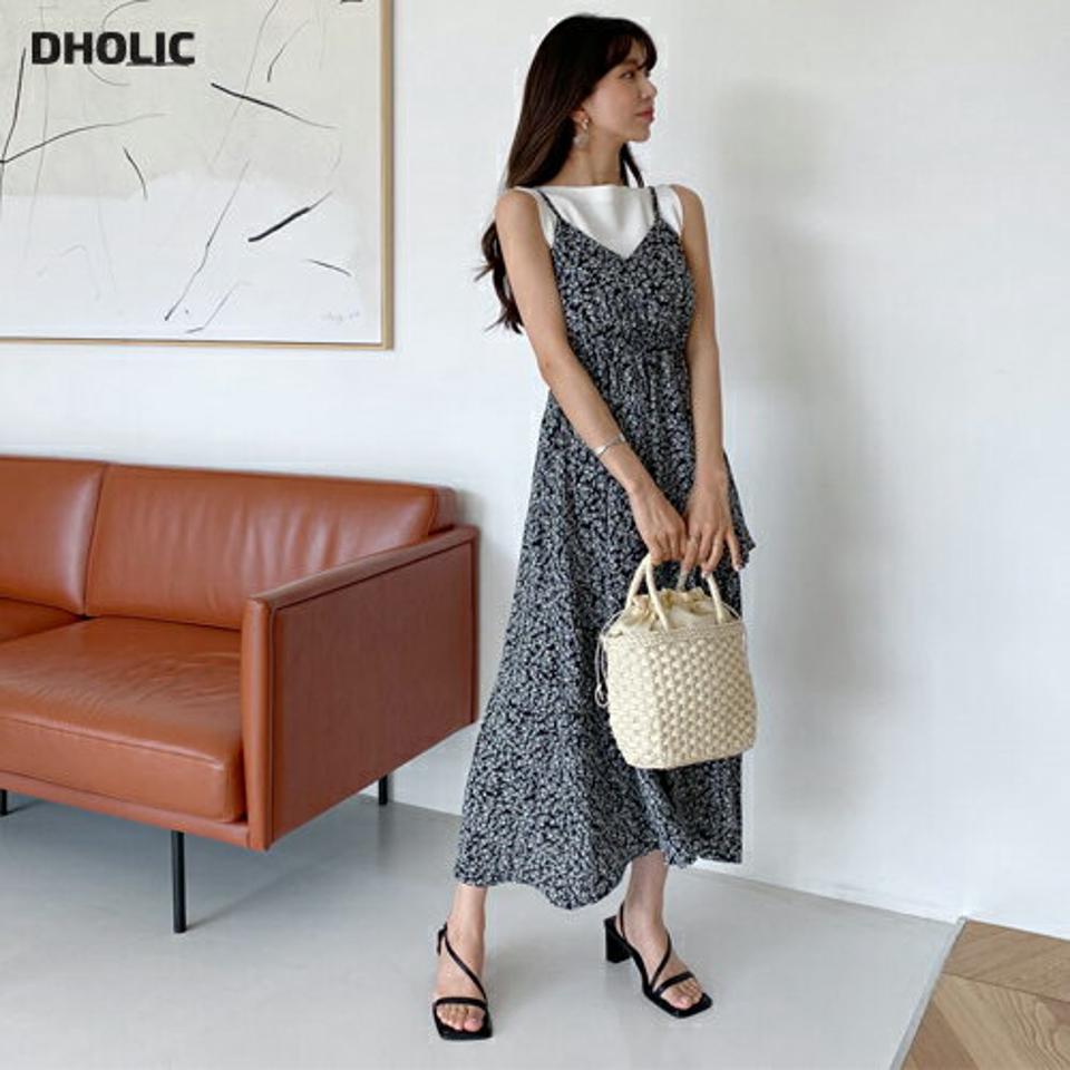 【マラソン特価】ティアード花柄キャミワンピース・全3色・b63514 レディース 【ops】【韓国 ファッション ワンピース ロング ロングワンピース キャミワンピース アンバランス ティアード 花柄 フラワー Vネック キャミソール ルーズ ゆったり 体型カバー 夏 春】