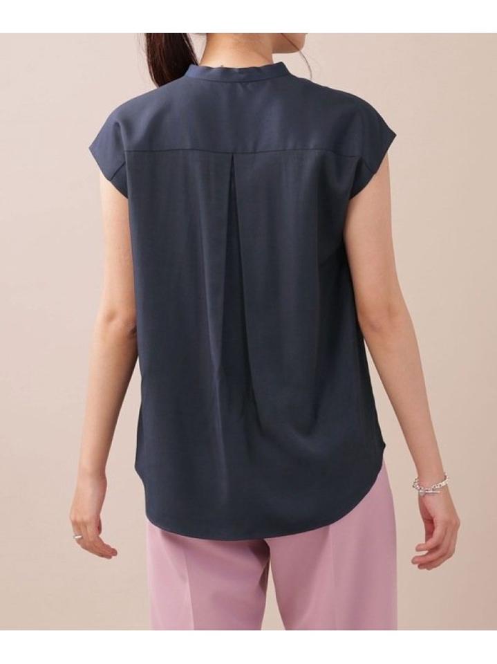 WEB限定/フロントラッフルブラウス ノースリーブ