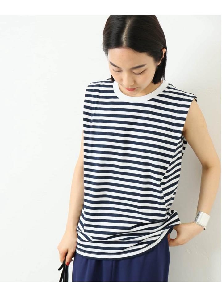 ボーダーノースリーブプルオーバー◆（JOURNAL STANDARD L'ESSAGE）