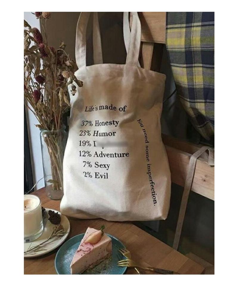 英字ロゴプリントコットンキャンバスファスナートートバッグ レディース トート 大きめ a4 布 おしゃれ 通勤 軽い 軽量 ハンドバッグ サブバッグ カジュアル ナチュラル シンプル かわいい 縦型 無地 メール便