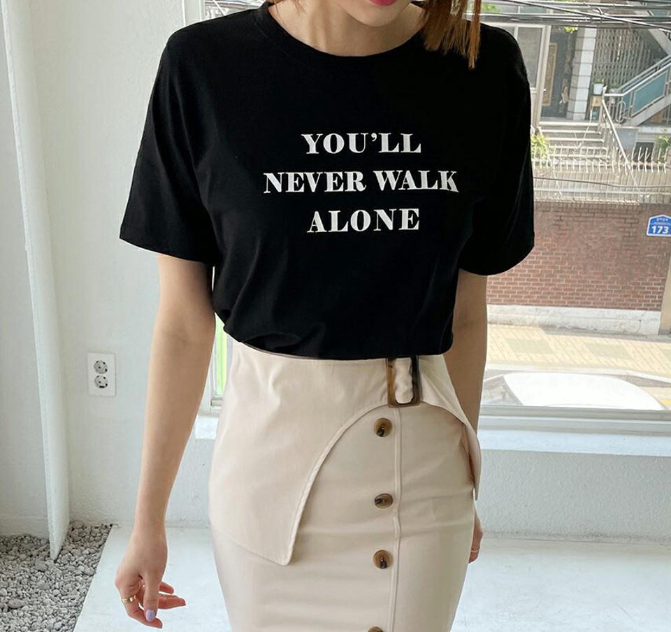 レタリング半袖Tシャツ・全4色・t65265 レディース 【tops】【韓国 ファッション トップス Tシャツ 半袖 スリム デイリー レタリング ラウンドネック ショートスリーブ ルーズ ゆったり カジュアル 体型カーバー 夏 春】