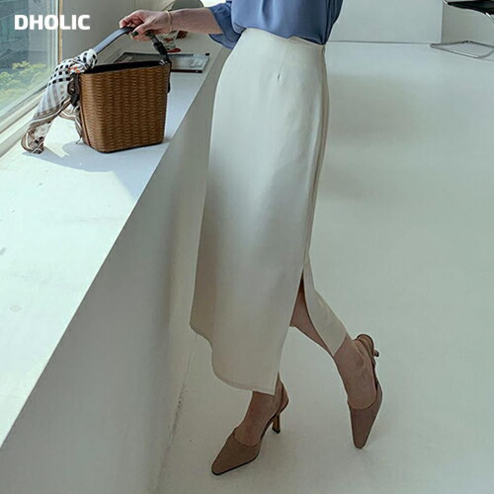 【只今10%OFF】スリットミディスカート・全4色・t68191 レディース 【sk】 スカート ミディ丈 ミディスカート スリット Hライン 単色 無地 シンプル ベーシック 大人 きれいめ 春 秋 韓国 ファッション ハイホリHIHOLLI