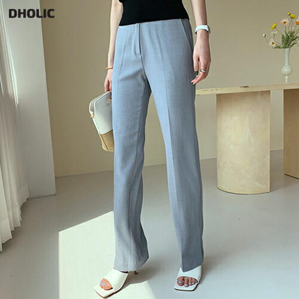 シークレットゴムスリットスラックス・全3色・b68194 レディース 【pt】【パンツ ズボン ロングパンツ スリット 単色 無地 シンプル ベーシック 大人 オフィスカジュアル 春 秋 韓国 ファッション】【ハイホリHIHOLLI】