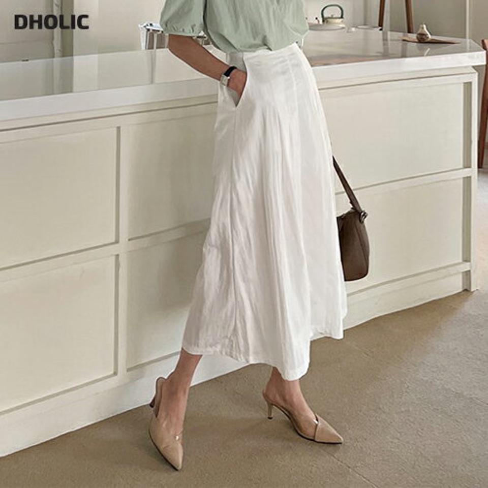 タックフレアロングスカート・全3色・t65297 レディース 【sk】 韓国 ファッション ボトムス スカート ロング ロングスカート ベーシック フェミニン 体型カバー 細身 カジュアル 上品 夏 春