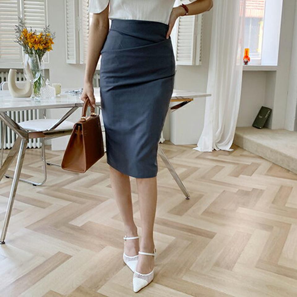 ドレープミディスカート・全6色・b68166 レディース 【sk】【スカート ミディ丈 ミディスカート ドレープ シンプル フェミニン Hライン きれいめ 春 秋 韓国 ファッション】【ハイホリHIHOLLI】