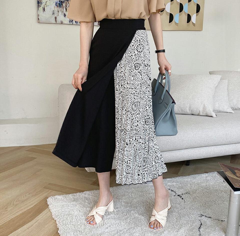 ラップ調サイドペイズリープリーツパンツ・全2色・b68164 レディース 【pt】【パンツ ズボン ロングパンツ プリーツ ペイズリー柄 ラップデザイン ラップパンツ 大人 カジュアル 春 夏 韓国 ファッション】【ハイホリHIHOLLI】