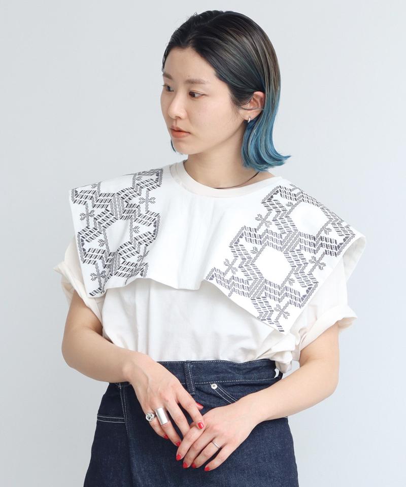 ○トライバルヘキサゴン刺繍つけ襟（nitca）