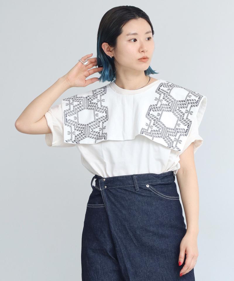 ○トライバルヘキサゴン刺繍つけ襟（nitca）