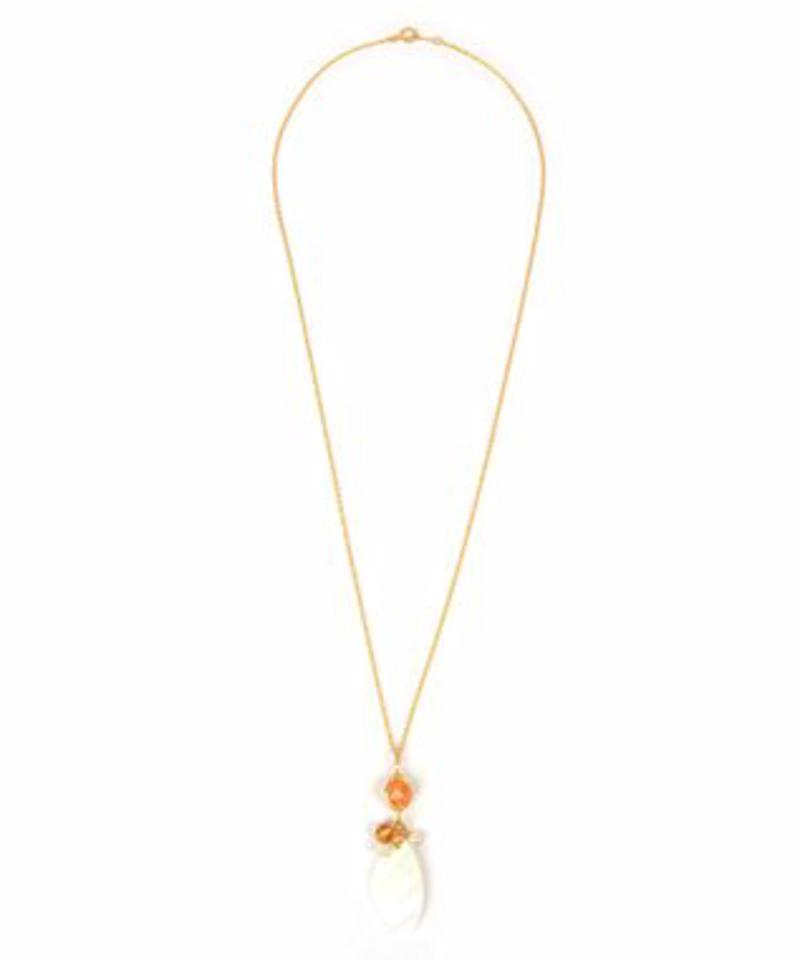 【シェルアクセサリー】K14GF カーネリアン×シェルネックレス