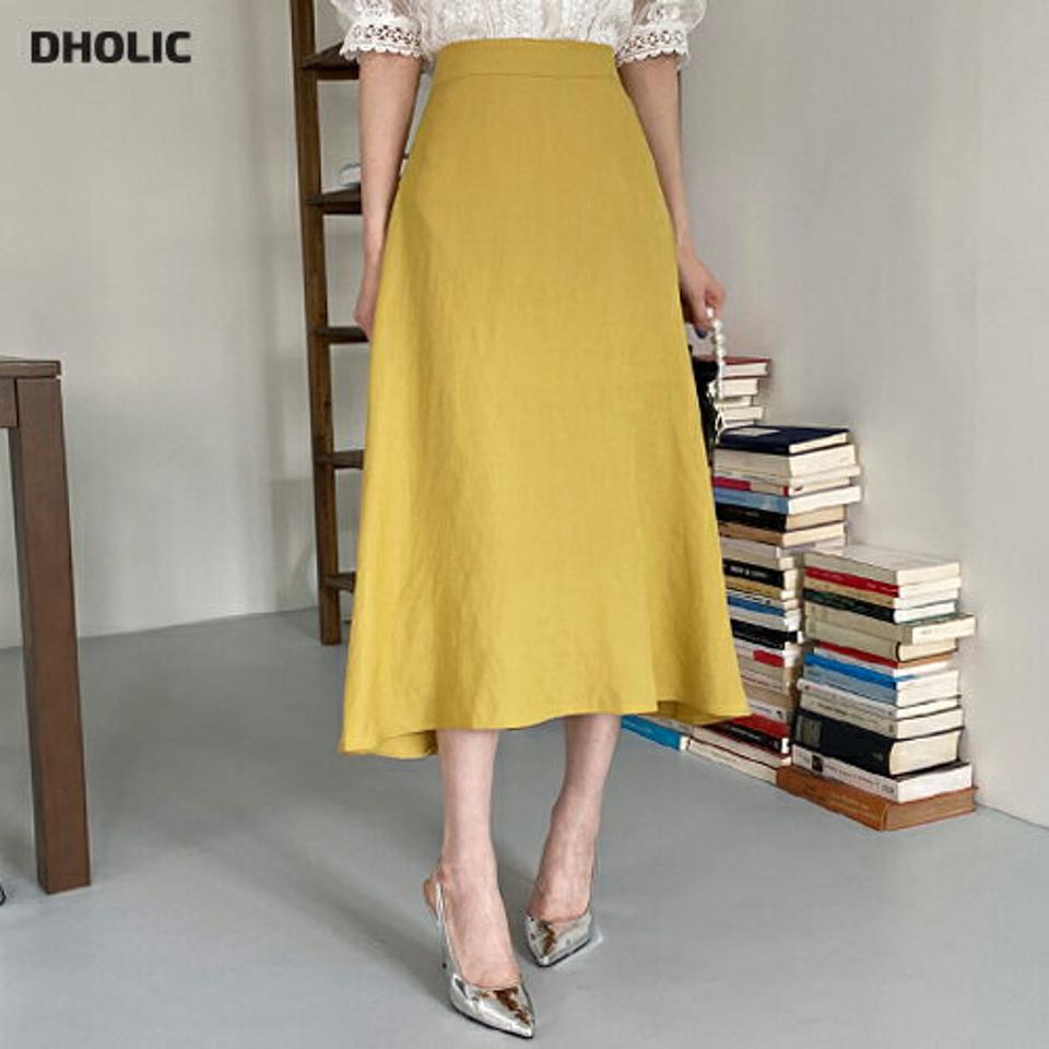 バックゴムAラインスカート・全8色・t68224 レディース 【sk】 スカート ロング ロングスカート Aライン 単色 無地 シンプル 大人 カジュアル 春 夏 秋 韓国ファッション ハイホリHIHOLLI