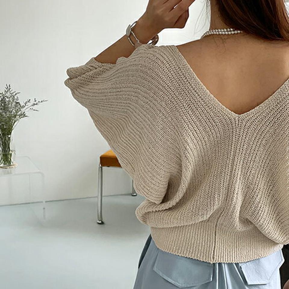 パフVネックニット・全3色・b68211 レディース 【tops】 トップス ニット ニットトップス パフ袖 パフスリーブ Vネック 半袖 ハーフスリーブ シンプル カジュアル ナチュラル 春 夏 韓国 ファッション ハイホリHIHOLLI