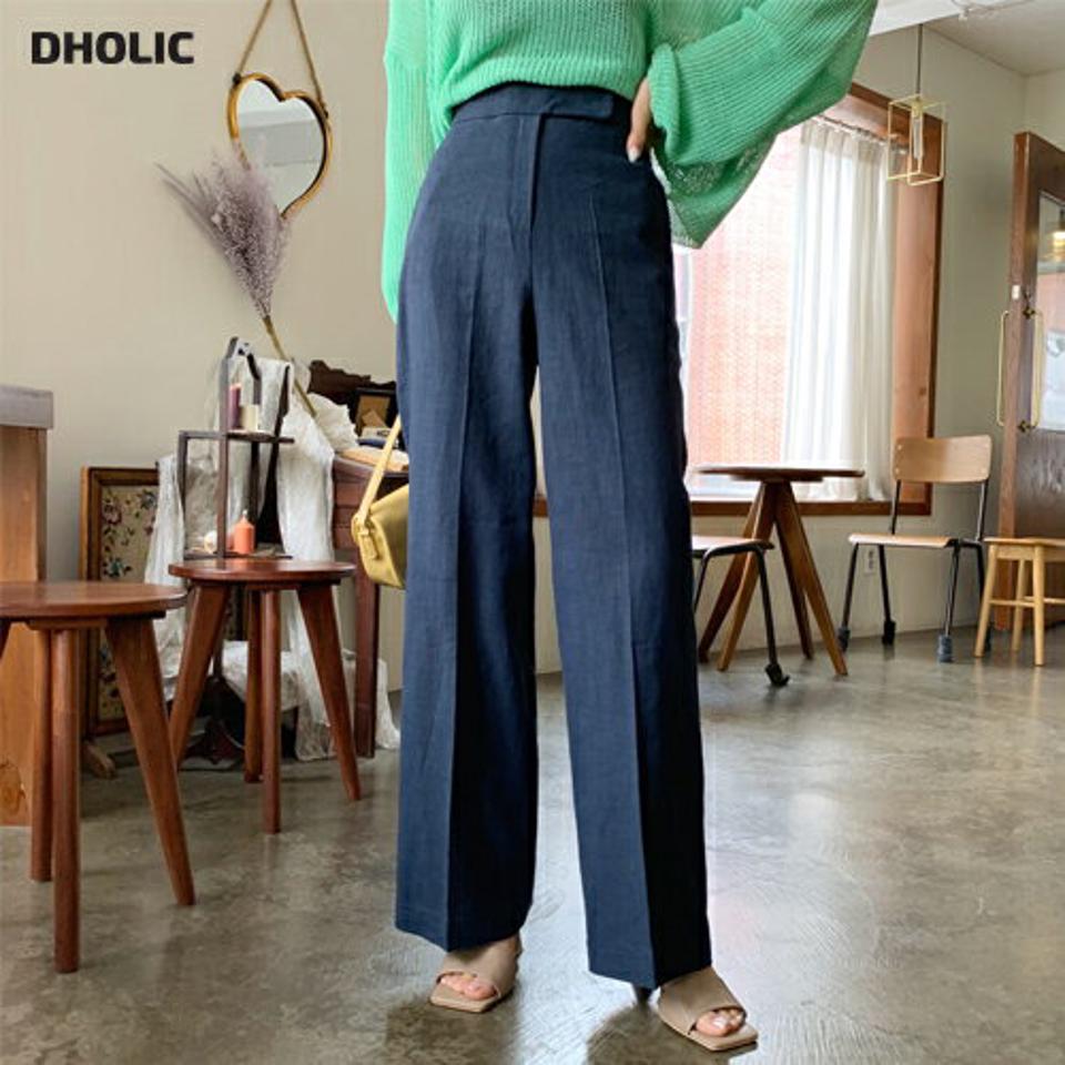 【只今10%OFF】リネンストレートパンツ・全4色・t61985 レディース 【pt】【韓国 ファッション ボトムス ロング ロングパンツ リネン ドライ 美脚 スリム ストレート 10分丈 体型カーバー 細身 ハイウエスト 夏 春】