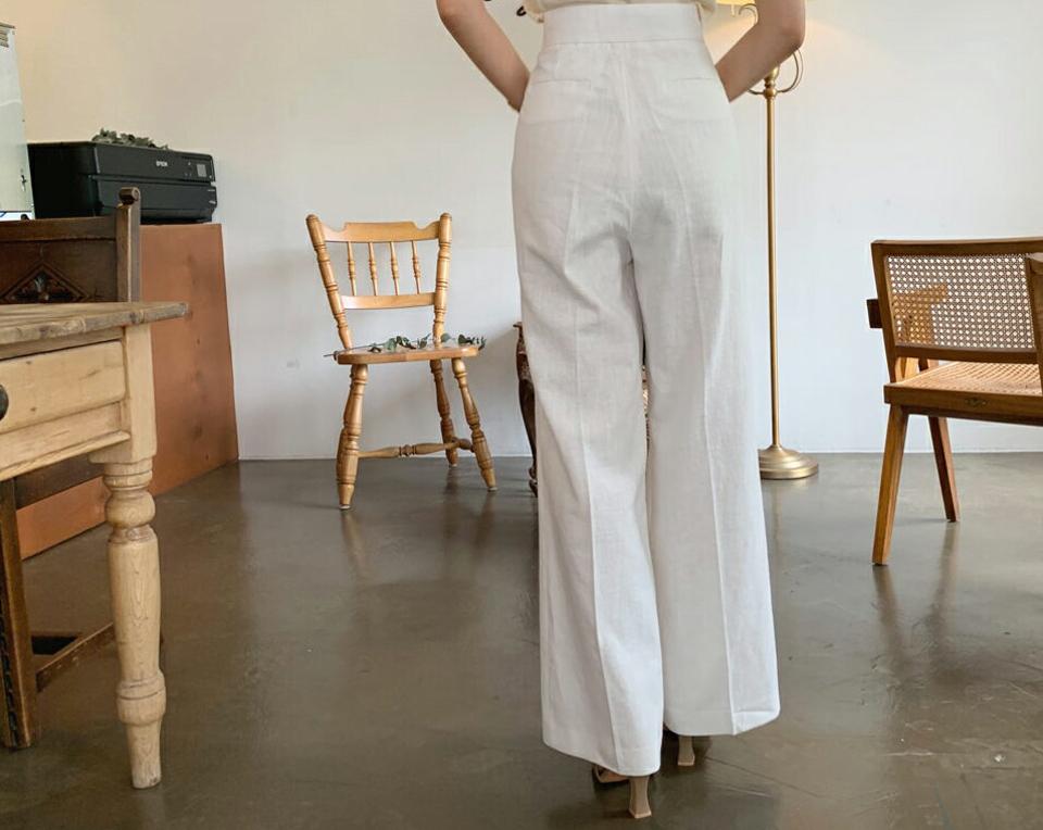 【只今10%OFF】リネンストレートパンツ・全4色・t61985 レディース 【pt】【韓国 ファッション ボトムス ロング ロングパンツ リネン ドライ 美脚 スリム ストレート 10分丈 体型カーバー 細身 ハイウエスト 夏 春】