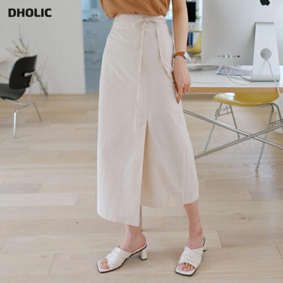 Aラインリボンスカート・全4色・b57332 レディース 【sk】【韓国 ファッション ボトムス スカート ロング ロングスカート リボン スリット Aライン スリム ジッパー フェミニン 体型カバー 細身 カジュアル 上品 夏 春】